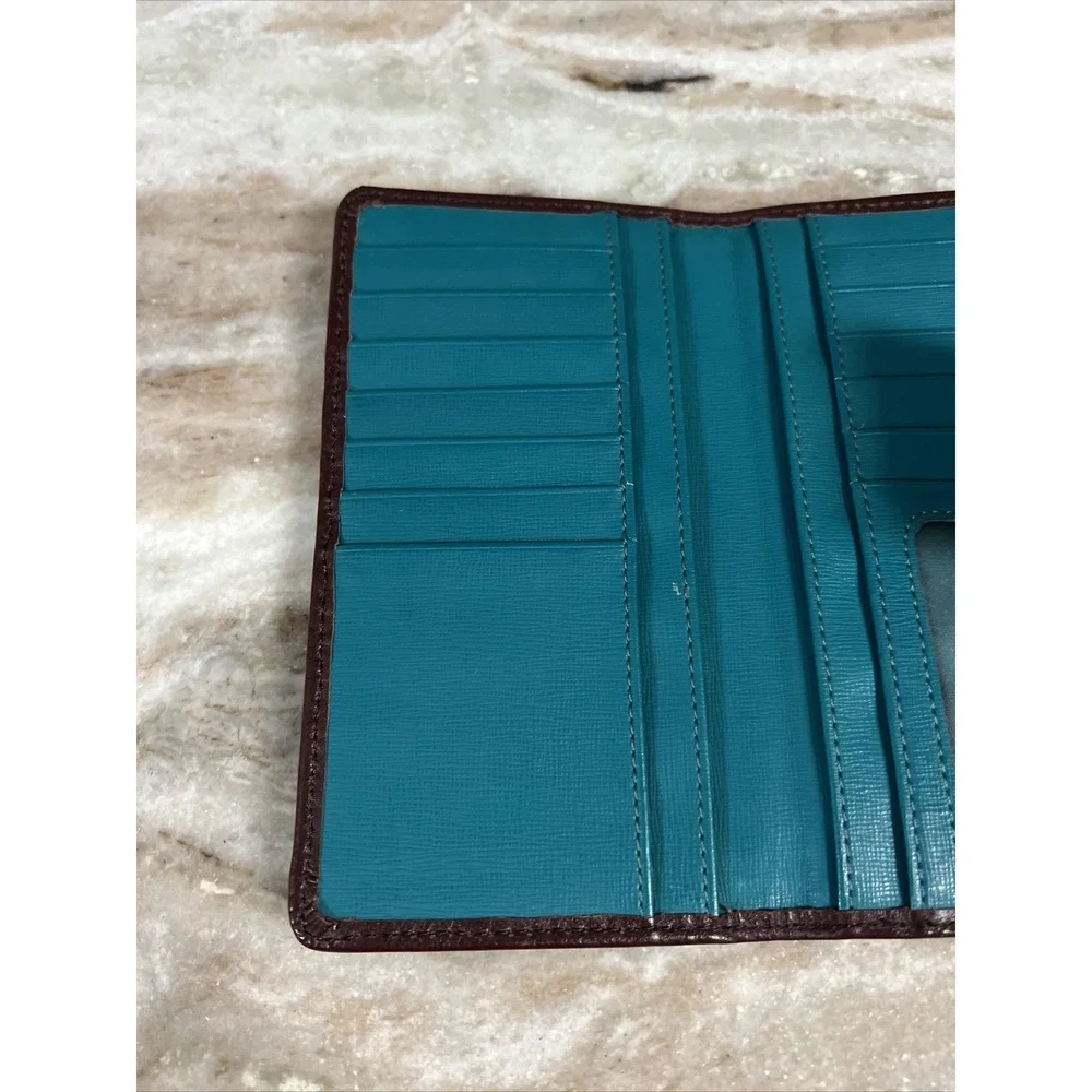 FOSSIL‎ Logan Tab Leather Card Holder Wallet Clutch Burgundy Maroon